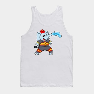 Elephant as Firefighter with Hose Tank Top